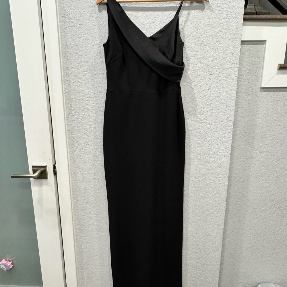 Ralph Lauren Black Asymmetrical Wrap Maxi Dress